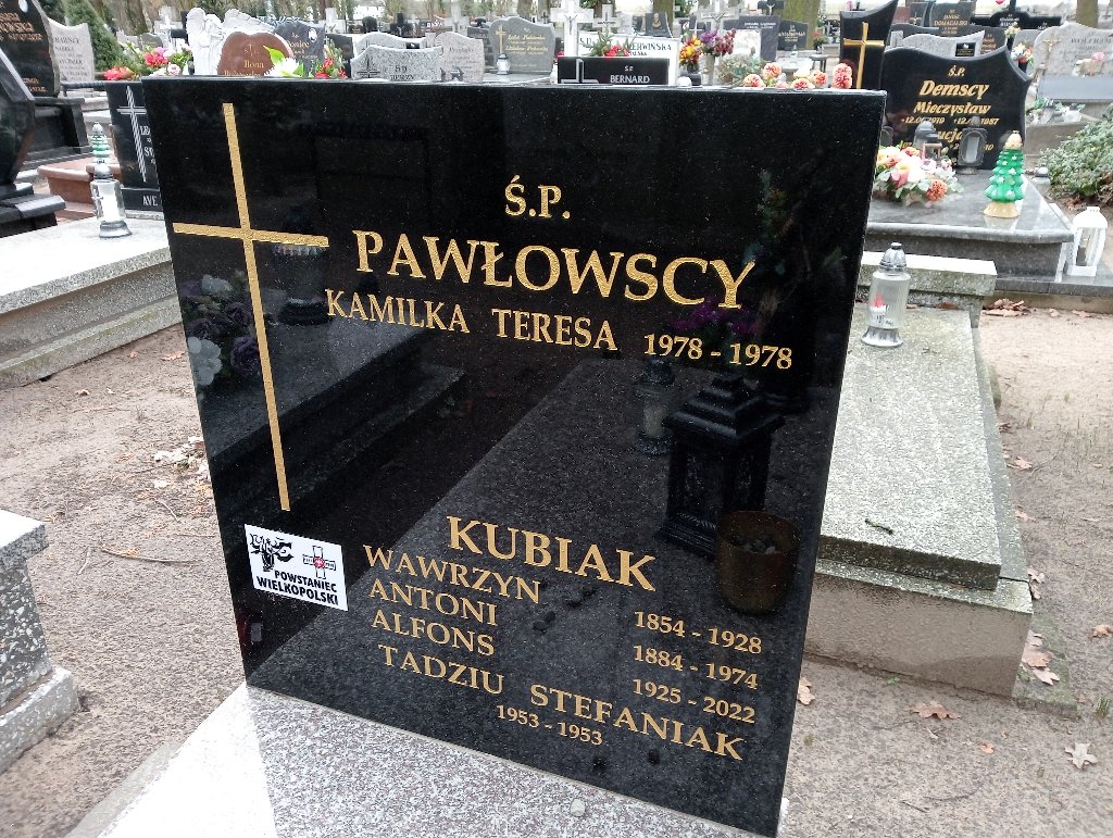 Alfons Kubiak 1925 Pakość - Grobonet - Wyszukiwarka osób pochowanych