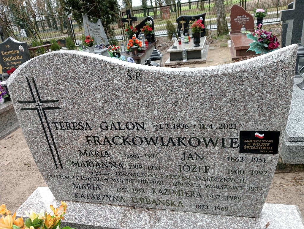 Józef Frąckowiak 1900 Pakość - Grobonet - Wyszukiwarka osób pochowanych