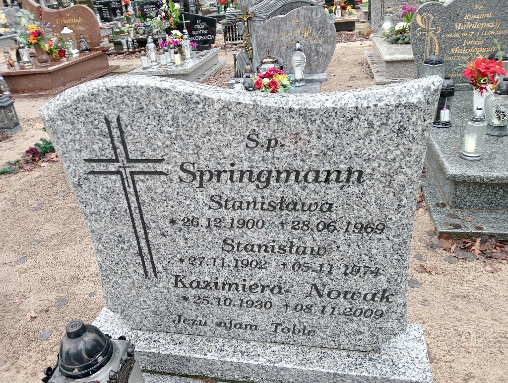 Stanisława Springmann 1900 Pakość - Grobonet - Wyszukiwarka osób pochowanych